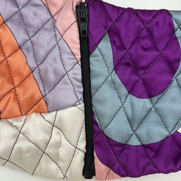 EMILIO PUCCI F/W 2018 Archivio Multicolor Printed Satin Quilted Crop Bralette - Picture 5 of 14